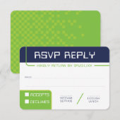 RSVP ANTWOORD 1 moderne gamer navy neon groen Kaart (Voorkant / Achterkant)