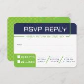 RSVP ANTWOORD 2 moderne gamer navy neon groen Kaart (Voorkant / Achterkant)