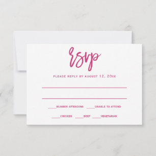 RSVP / Antwoord Ansichtkaart Borstel Calligrafie Kaart
