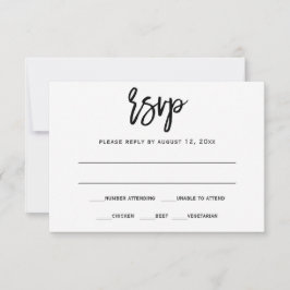 RSVP / Antwoord Ansichtkaart | Borstelcalligrafie  Kaart