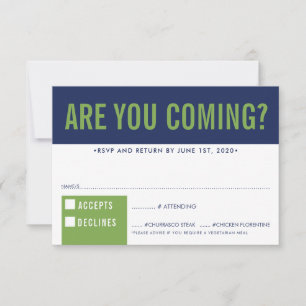 RSVP ANTWOORD ANTWOORD leuk vet blok marine groen