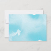 RSVP ANTWOORD ANTWOORD Moderne aqua blue waterverf (Achterkant)