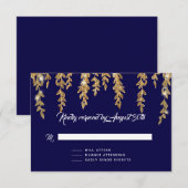 RSVP-antwoord Eenvoudige wilgenblad twinkle lichte RSVP Kaartje (Voorkant / Achterkant)