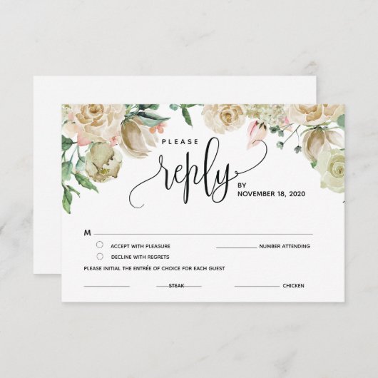 RSVP, Antwoord, Enclosure Cards Informatiekaartje (Voorkant / Achterkant)