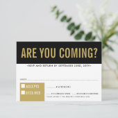 RSVP ANTWOORD fun bold block zwart oud goud (Staand voorkant)