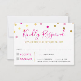 RSVP ANTWOORD GLAM confetti spot goud roze