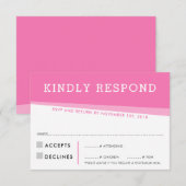 RSVP ANTWOORD KAART eenvoudige moderne hoeken roze (Voorkant / Achterkant)