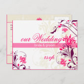 RSVP ANTWOORD KAART:: lelie Uitnodiging Briefkaart (Voorkant / Achterkant)