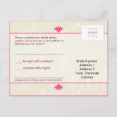 RSVP ANTWOORD KAART:: lelie Uitnodiging Briefkaart (Achterkant)
