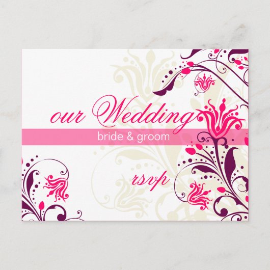 RSVP ANTWOORD KAART:: lelie Uitnodiging Briefkaart (Voorkant)