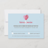 RSVP ANTWOORD KAART leuke vingerafdruk hart paar b (Achterkant)