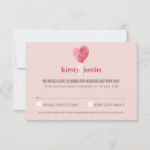 RSVP ANTWOORD KAART leuke vingerafdruk hart paar r (Achterkant)