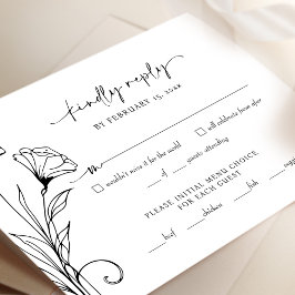 RSVP antwoord Kaart minimalistisch zwart withuweli