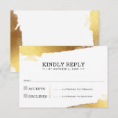 RSVP ANTWOORD KAART moderne luxe gouden vergulde r (Voorkant / Achterkant)