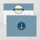 RSVP ANTWOORD KAART monogram modern nautisch anker (Voorkant / Achterkant)