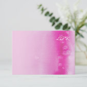 RSVP ANTWOORD KAART ombre waterverf fuschia roze (Staand voorkant)