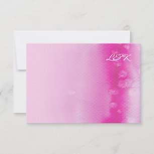 RSVP ANTWOORD KAART ombre waterverf fuschia roze