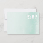 RSVP ANTWOORD KAART:: ombre waterverf pastel mint (Achterkant)