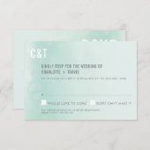 RSVP ANTWOORD KAART:: ombre waterverf pastel mint (Voorkant / Achterkant)