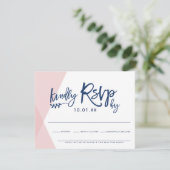 RSVP ANTWOORD KAART stijlvolle bleke roze overlap (Staand voorkant)