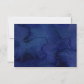 RSVP ANTWOORD modern blauwe aquarel gouden schrift (Achterkant)