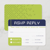 RSVP ANTWOORD Modern gaming marine lime groen Kaart (Voorkant / Achterkant)
