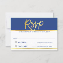 RSVP ANTWOORD modern glam koninklijk blauw namaak 