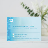 RSVP ANTWOORD MODERN OMBRE waterverf blauw (Staand voorkant)