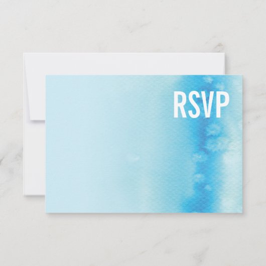 RSVP ANTWOORD MODERN OMBRE waterverf blauw (Achterkant)