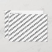 RSVP ANTWOORD modern zilver glitter eenvoudige str (Voorkant / Achterkant)