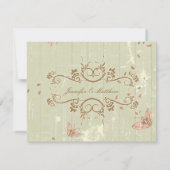 RSVP-antwoord op de bruiloft met  crème RSVP Kaartje (Achterkant)