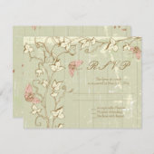 RSVP-antwoord op de bruiloft met  crème RSVP Kaartje (Voorkant / Achterkant)