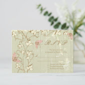 RSVP-antwoord op de bruiloft met  crème RSVP Kaartje (Staand voorkant)