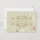 RSVP-antwoord op de bruiloft met  crème RSVP Kaartje (Achterkant)