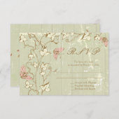 RSVP-antwoord op de bruiloft met  crème RSVP Kaartje (Voorkant / Achterkant)