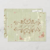 RSVP-antwoord op de bruiloft met crème Uitnodiging Briefkaart (Voorkant / Achterkant)