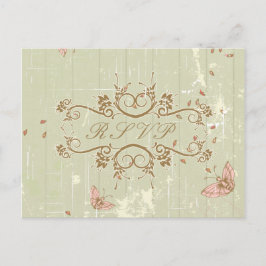 RSVP-antwoord op de bruiloft met crème Uitnodiging Briefkaart