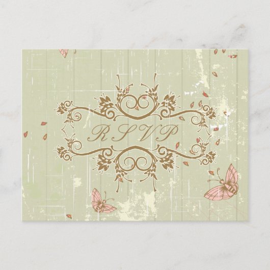 RSVP-antwoord op de bruiloft met crème Uitnodiging Briefkaart (Voorkant)