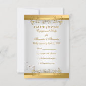RSVP ANTWOORD OP Verloving Goud Wit Kaart (Achterkant)