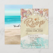 RSVP-antwoord op zomervakantiestrand RSVP Kaartje (Voorkant / Achterkant)