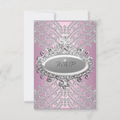 RSVP antwoord Partij Roze Witte Diamant (Voorkant)