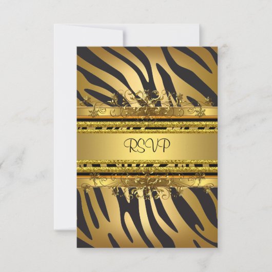 RSVP antwoord Partij Zebra Gold Black (Voorkant)