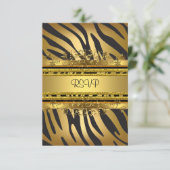RSVP antwoord Partij Zebra Gold Black (Staand voorkant)