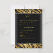 RSVP antwoord Partij Zebra Gold Black (Achterkant)