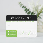 RSVP ANTWOORD REACTIE 2 moderne gamer zwart groen Kaart (Staand voorkant)