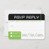 RSVP ANTWOORD REACTIE 2 moderne gamer zwart groen Kaart (Voorkant)