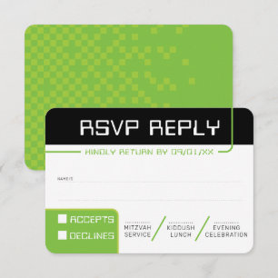 RSVP ANTWOORD REACTIE 2 moderne gamer zwart groen Kaart