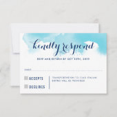 RSVP ANTWOORD REACTIE blauw waterverf kinder info (Voorkant)