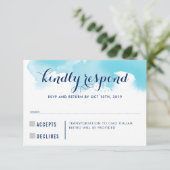 RSVP ANTWOORD REACTIE blauw waterverf kinder info (Staand voorkant)