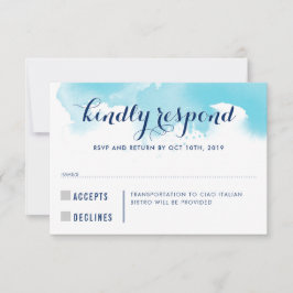 RSVP ANTWOORD REACTIE blauw waterverf kinder info